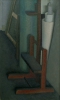 Corner of the studio in Alfortville, 1987, oil on canvas, 100x60 cm 