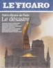 L'INCENDIE DE NOTRE-DAME DE PARIS. LA UNE DE FIGARO, 2019, crayon couleur sur papier, 65 x 50 cm