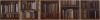 La Bibliotèque. Polyptyque, 1989, huile sur toile, 52x260 cm (50x50 cm chacun)