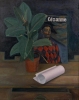 Still-life with Cezanne and ficus, 1989, oil on canvas, 92x73 cm 