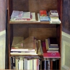 Two Bookshelves, 1983, acrylic on paper, 103x103 cm 